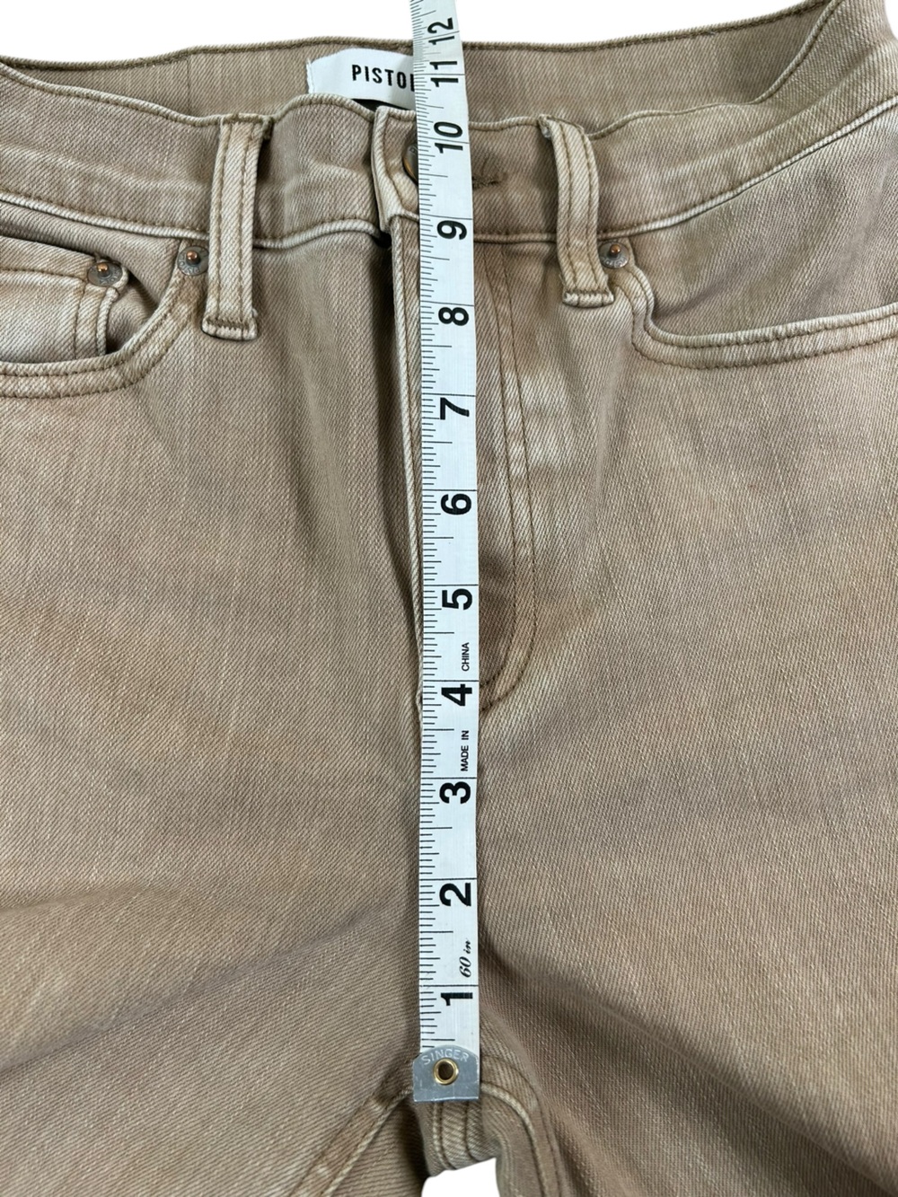PISTOLA Lennon High Rise Crop Boot Jeans Mink Snow Taupe Sz 25 Stretch Neutral - Picture 13 of 16